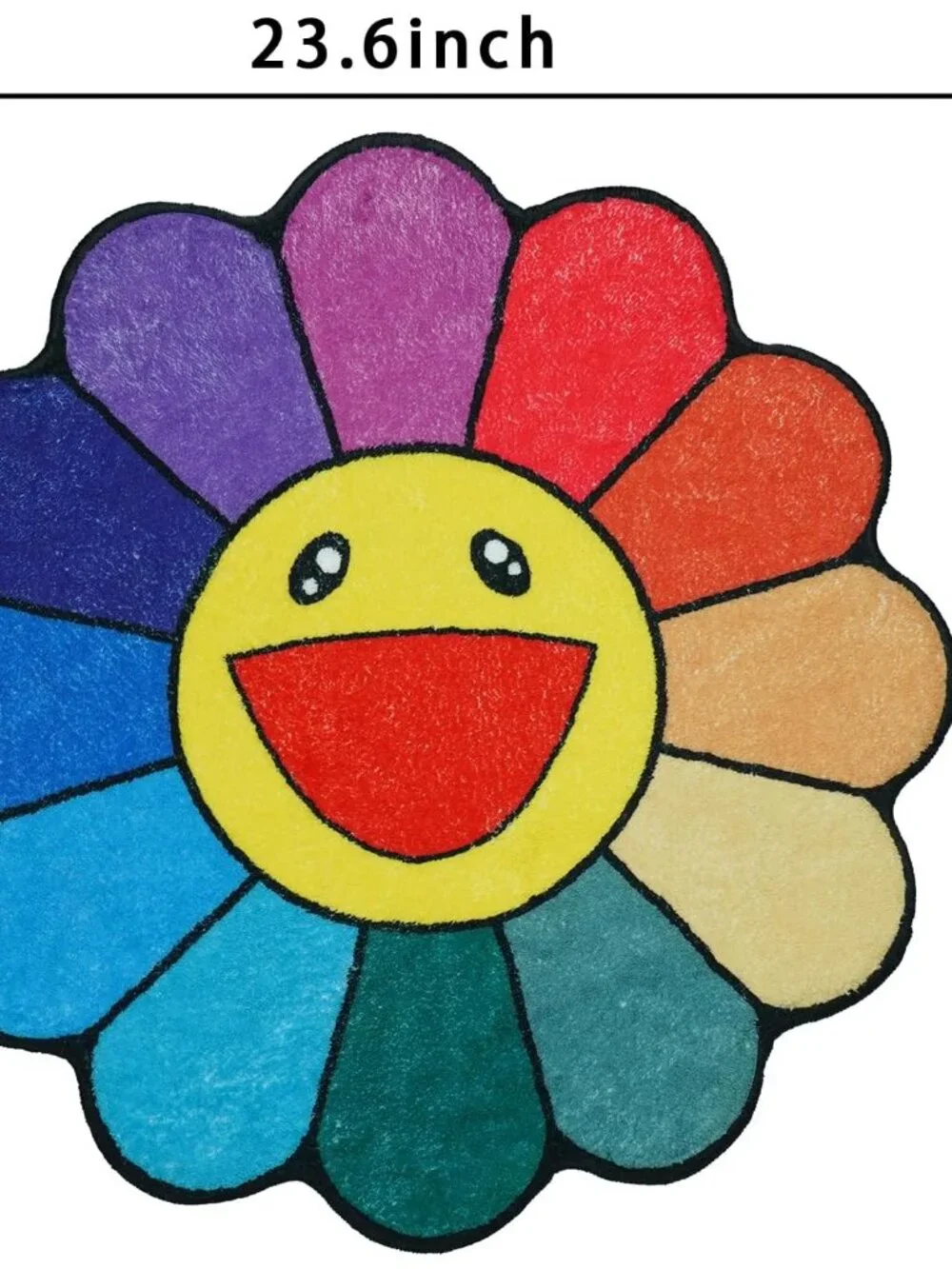 Sunflower Bathroom Rugs for Kids Irregular Shaped Rug Non-Slip Absorbent Washabl